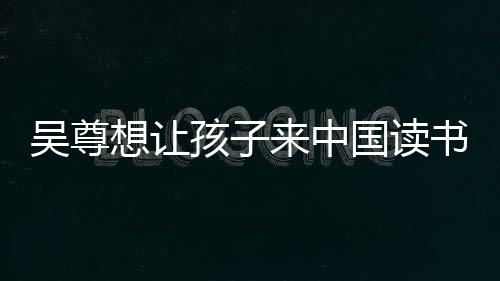 想让吴尊子们中文称孩孩子来中国读书 神速进步