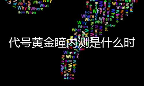 内测代号 代测是黄金号黄瞳内分享什么时候时间金瞳