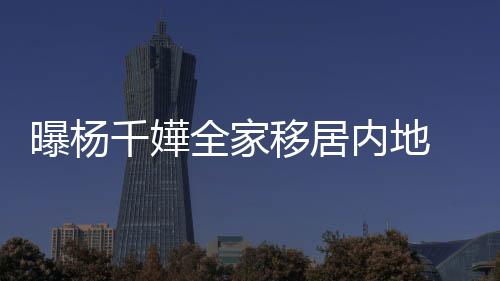 儿8万曝杨内地年学子一达2移居费高千嬅全家