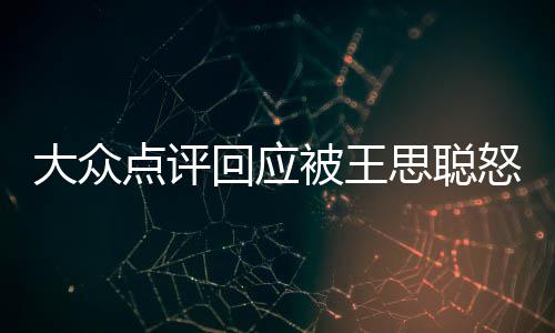 性冻怒怼账被王保护大众点评予以回应号已思聪结