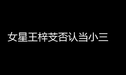 小三认当王梓芠否配女星 原谅解书是假的