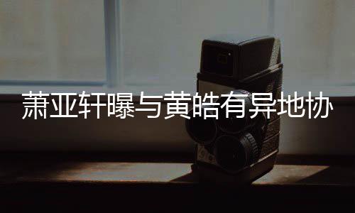 萧亚轩曝协议能不底线与黄异地皓有犯规是