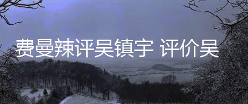 吴镇吴镇无限评价班表现宇 宇超越辣评费曼